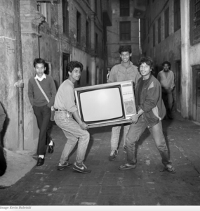Excitement after getting a black & white TV in 1980s - Kathmandu - Old Photos Of Nepal