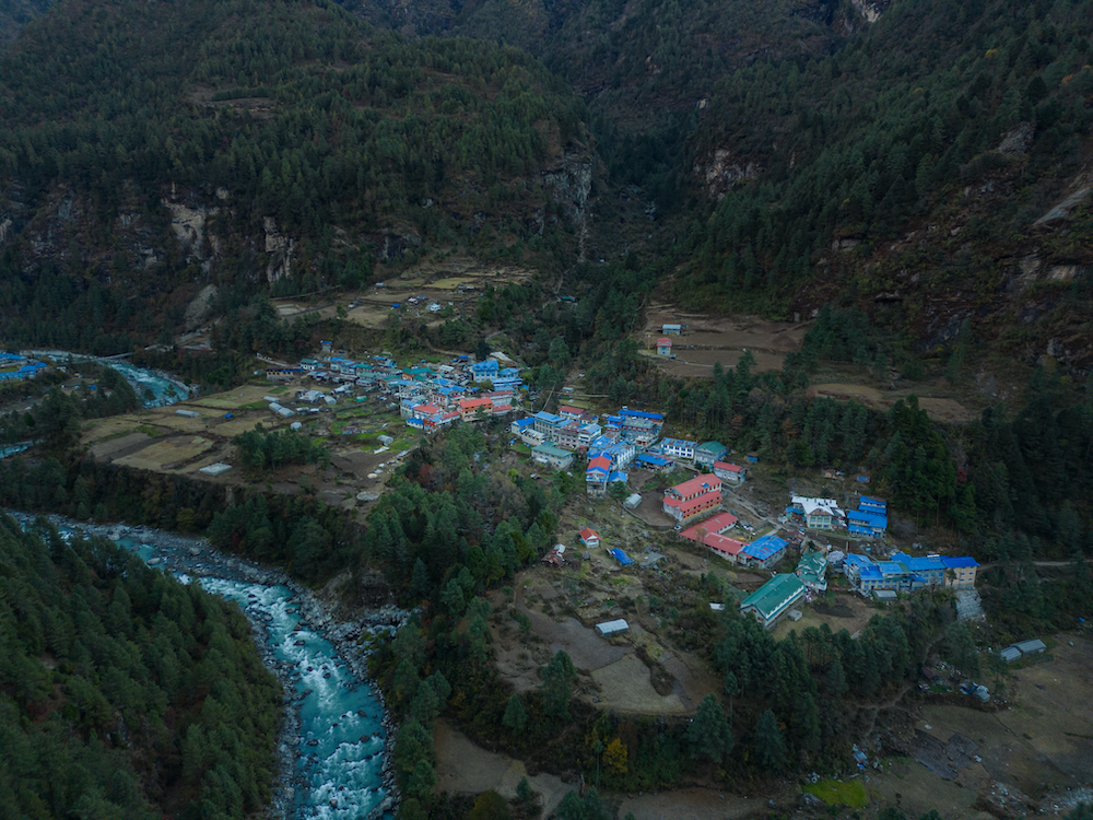 Phakding is a small village in the Khumbu region of Nepal. It lies in the Dudh Kosi river valley just north of Lukla and south of Monjo.