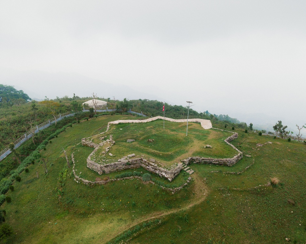 A breathtaking aerial view of the historic Chaudandi Gadhi.